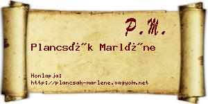 Plancsák Marléne névjegykártya